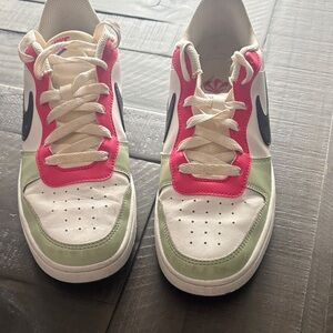 Women/Girls Nike Court Borough Low Recraft GS Honeydew Pink Ultramarine